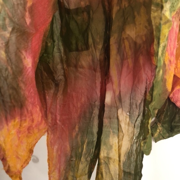 BOOM 1990’s OVERSIZED TIE DYE CRINKLE RAYON SHIRT BLOUSE ONE SIZE - Picture 7 of 9